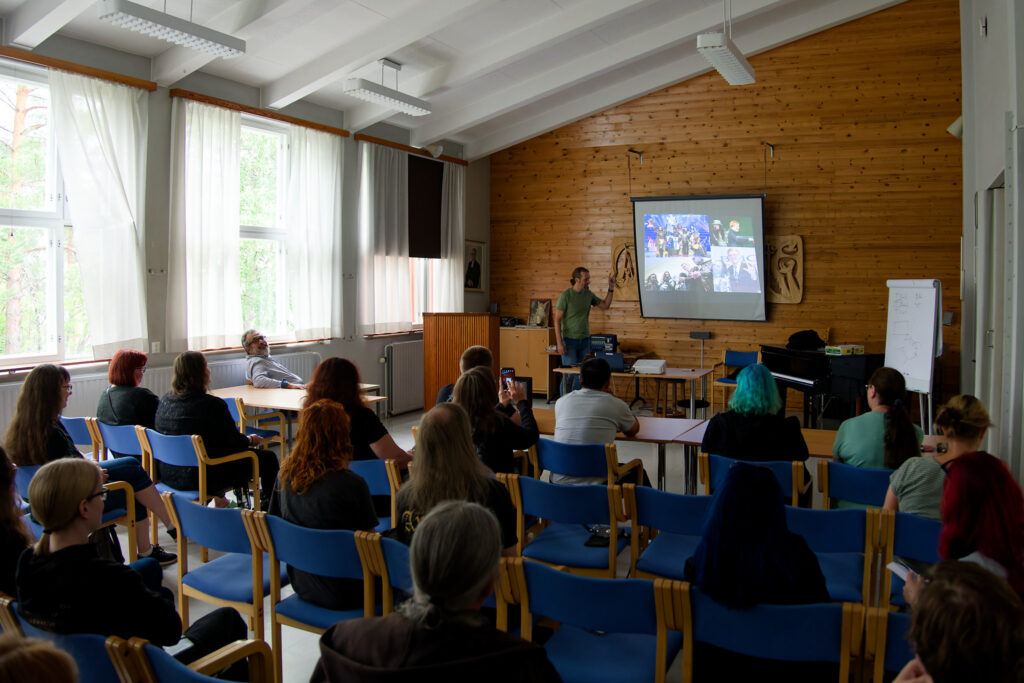 Students sitting in Hall