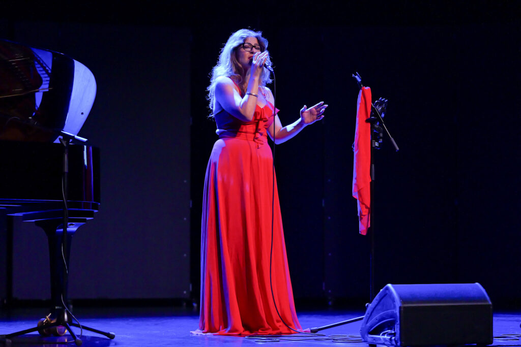 She is singing