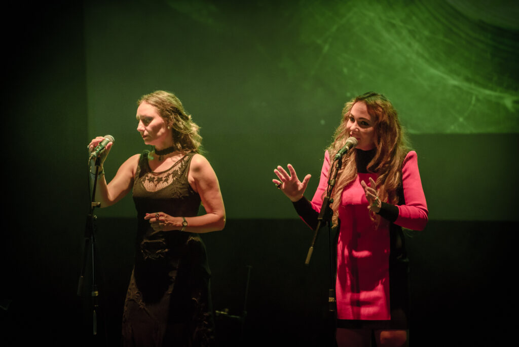 Performing on stage 