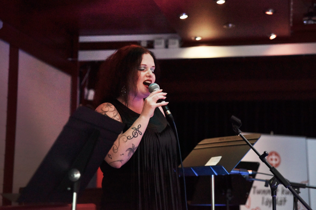 Singer is singing