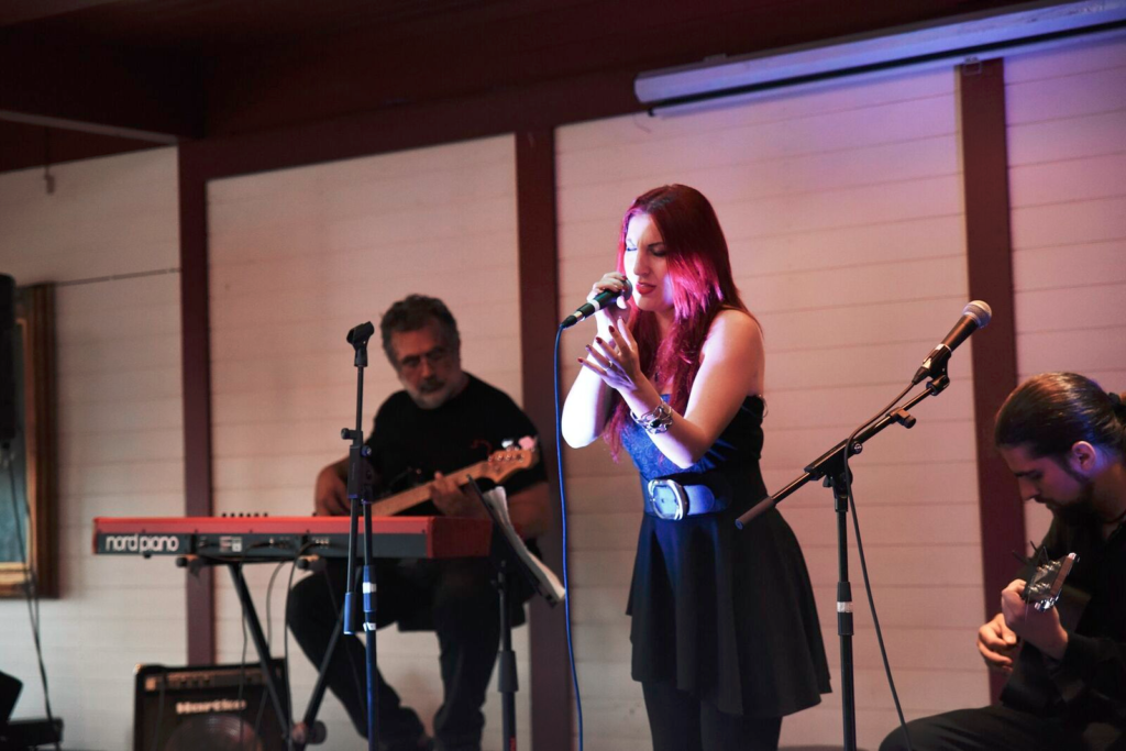 She is singing