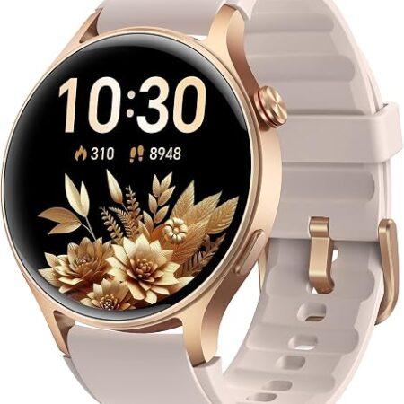 aeac Smart Watch for Women, AMOLED Ultra-Clear Screen Activity Trackers with Heart Rate/Sleep/SpO2 Monitor, Smartwatch for iPhone/Samsung/Android, 110+ Sport Modes (Rose Gold, S/M/L, Rose Gold)