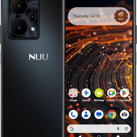 NUU X10 5G Unlocked Smartphone, Android 16, 128GB, Major Carriers, Black