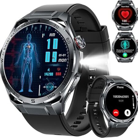 Choiknbo Smart Watch Fitness Tracker for Men Women with Pedometer Step Counter Tracker for Walking, Heart Rate Monitor, Sleep Monitor, Blood Oxygen, Senior Friendly, IP68 Waterproof
