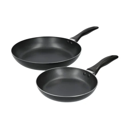 2-piece black non-stick frying pan set
