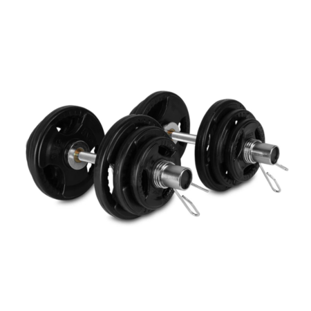 Adjustable cast-iron dumbbell set