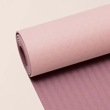 Pink textured yoga/exercise mat